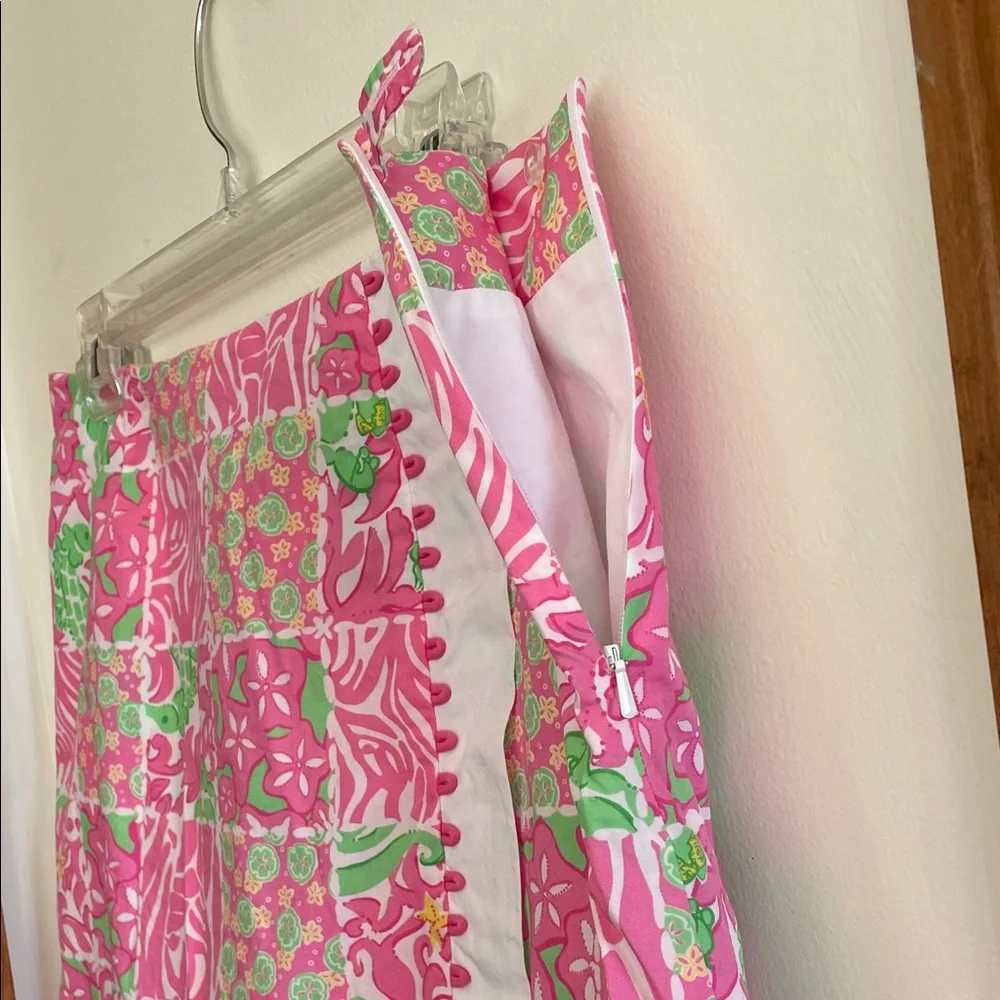 LILLY PULITZER Sunnyside Lions Vintage Faux Wrap Skort 8